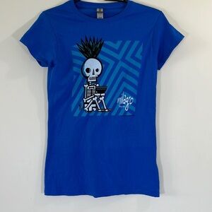 Milagro Tequila Blue Skeleton Graphic T‎ Shirt  M